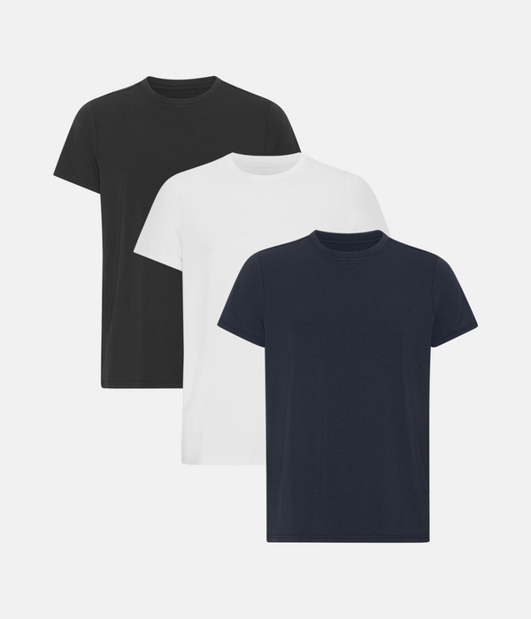 3 pak bambus T-shirt i sort/hvid/navy fra Copenhagen Bamboo