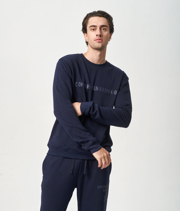 Navy bambus sweatshirt med logo