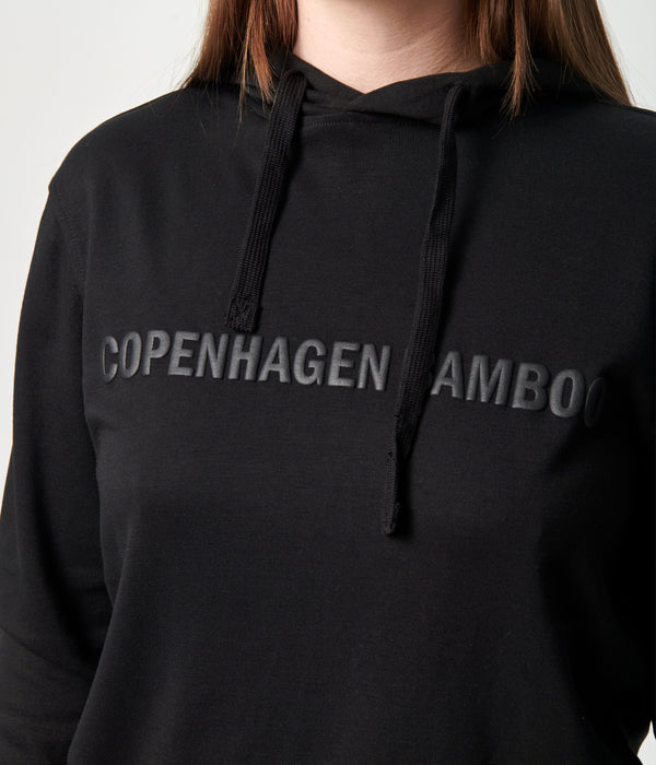 Sort bambus hoodie med logo Copenhagen Bamboo