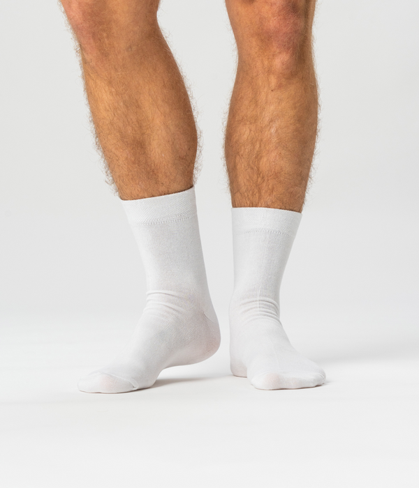 10 par bambus strømper low cut hvid/navy