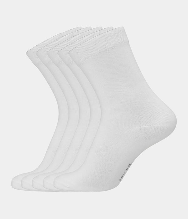 5 par hvide bambus strømper 34-39 Copenhagen Bamboo