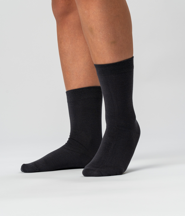 10 par bambus strømper hvid/mørkegrå