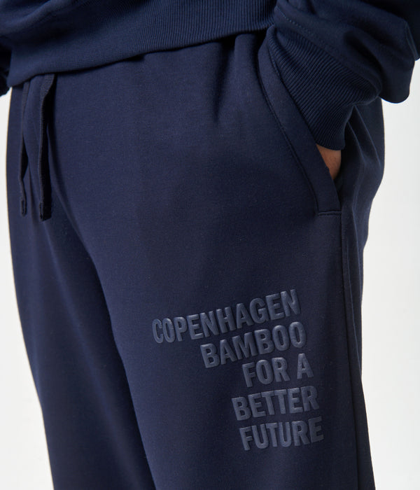 Navy bambus joggingsæt med logo