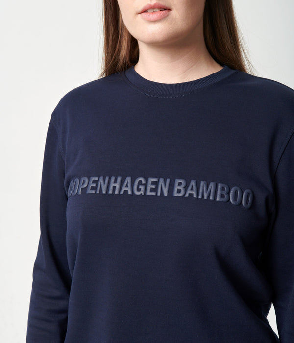 Navy bambus joggingsæt med logo