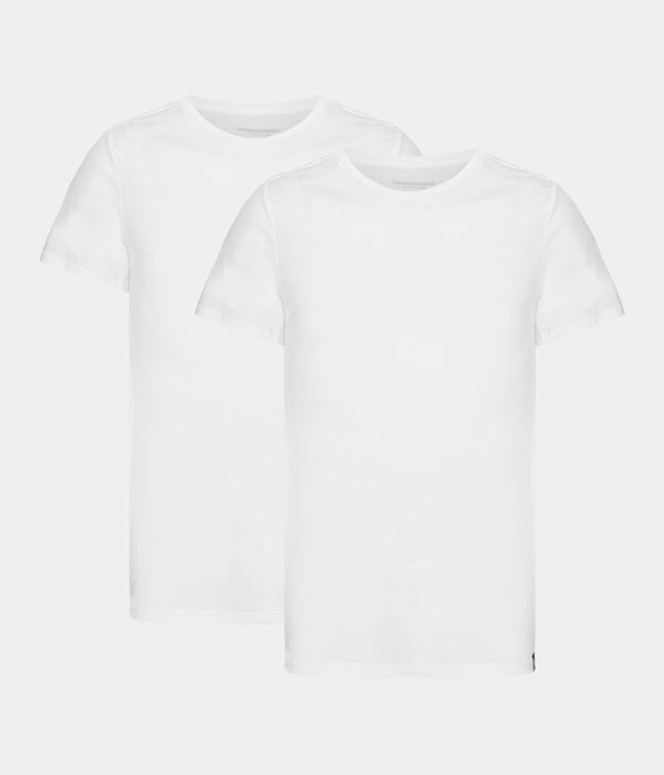 Hvide slim fit crew neck bambus T-shirts - 2 pak S Copenhagen Bamboo