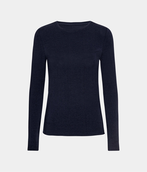 Navy langærmet bambus T-shirt S Copenhagen Bamboo