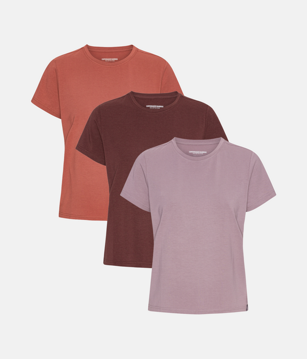 3 pak bambus T-shirt purple dove/decadent chocolate/terracotta