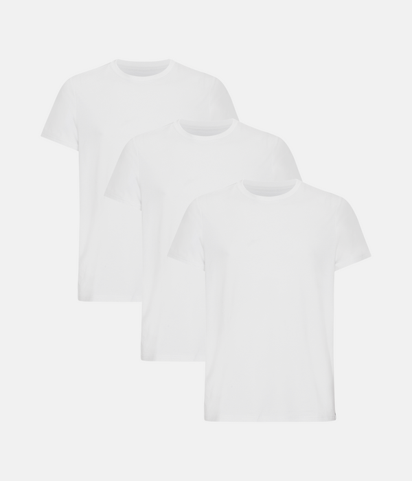 3 pak hvide bambus T-shirt