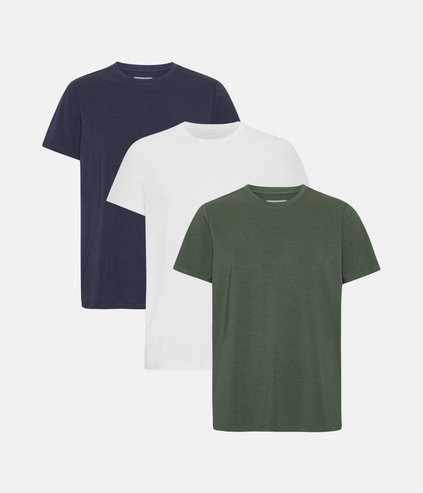 3 pak bambus T-shirt hvid/night sky/forest night