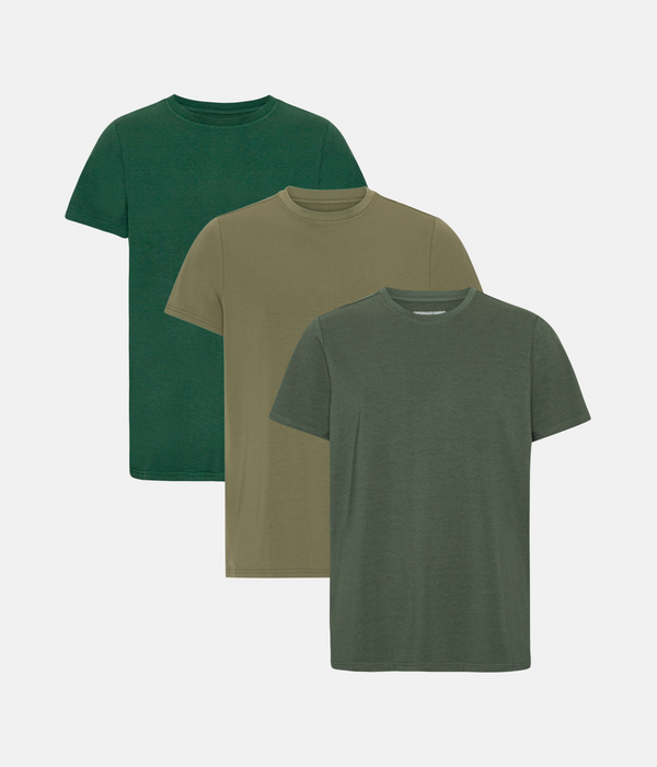 3 pak bambus T-shirt grøn/oliven/forest night