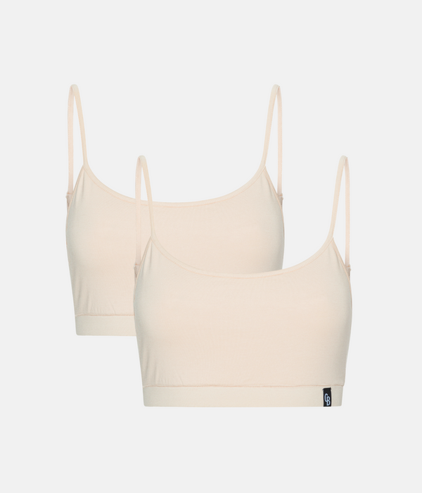 Cream bambus Bh top med tynd strop - 2 pak S Copenhagen Bamboo