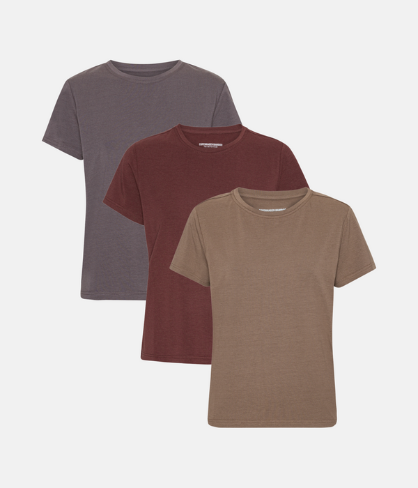 3 pak bambus T-shirt brun/decadent chocolate/cub