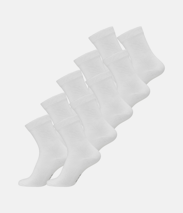 10 par hvide bambus strømper