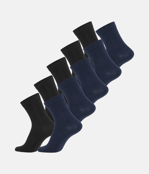 10 par bambus strømper sort/navy