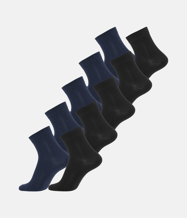10 par bambus strømper low cut sort/navy
