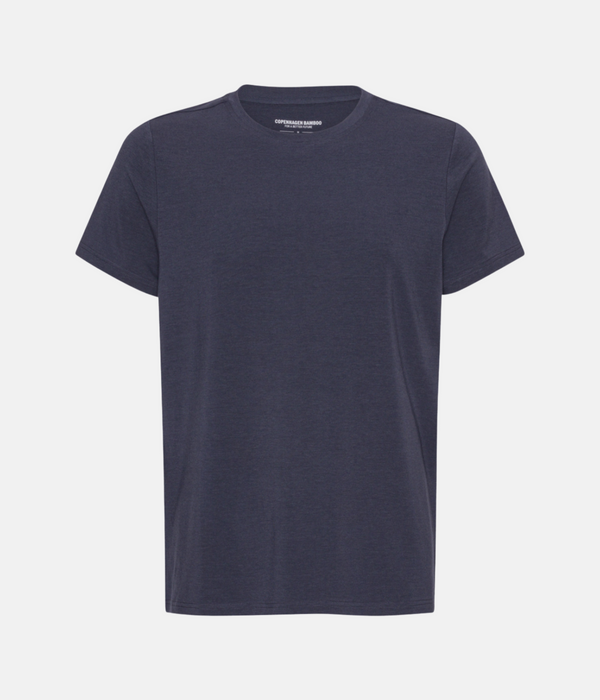 Mørkeblå Bambus Crew Neck T-Shirt S Copenhagen Bamboo