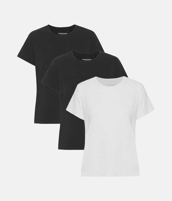 3 pak bambus T-shirt sort/sort/hvid