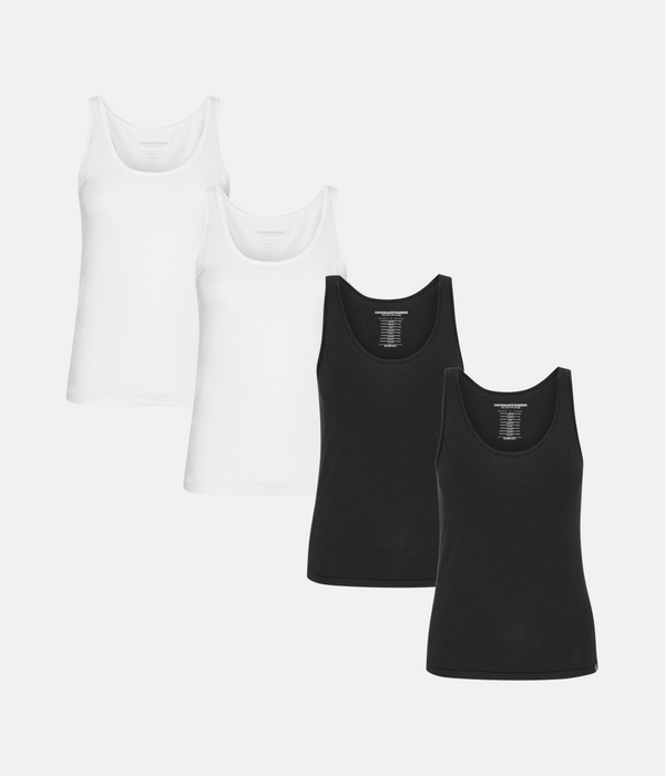 4 pak bambus toppe sort/hvid