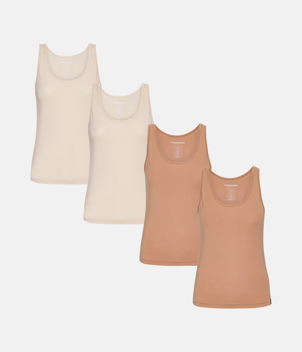 4 pak bambus toppe tan/cream