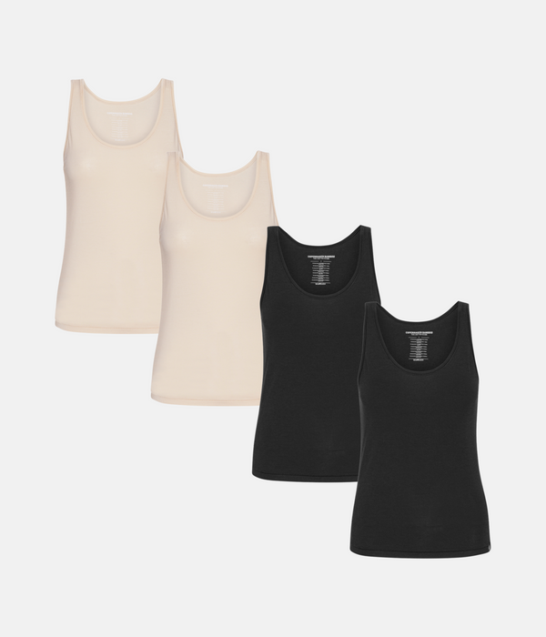 4 pak bambus toppe sort/cream