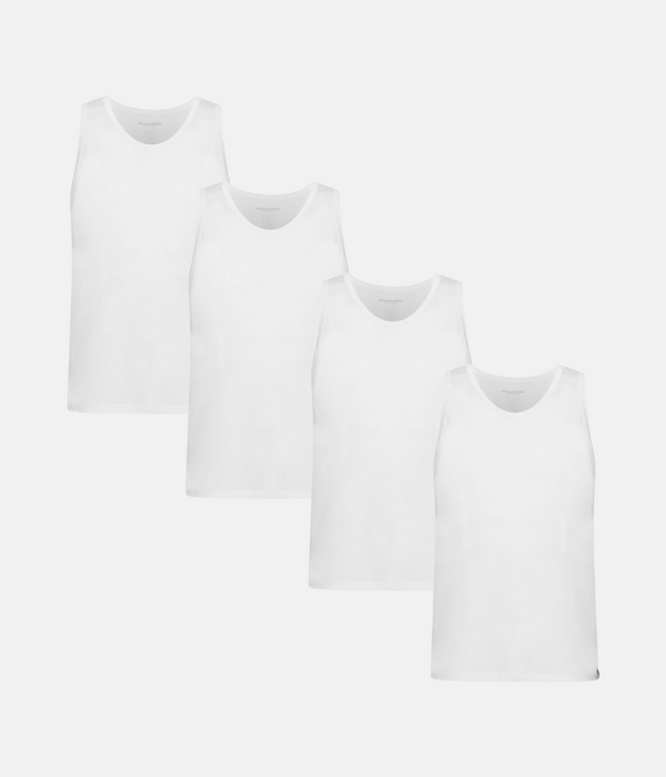 4 pak hvide bambus tank tops