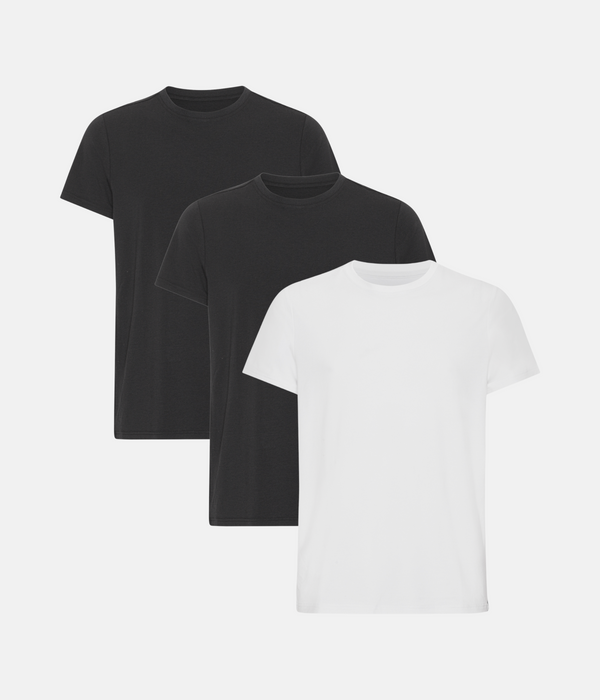 3 pak bambus T-shirt sort/sort/hvid