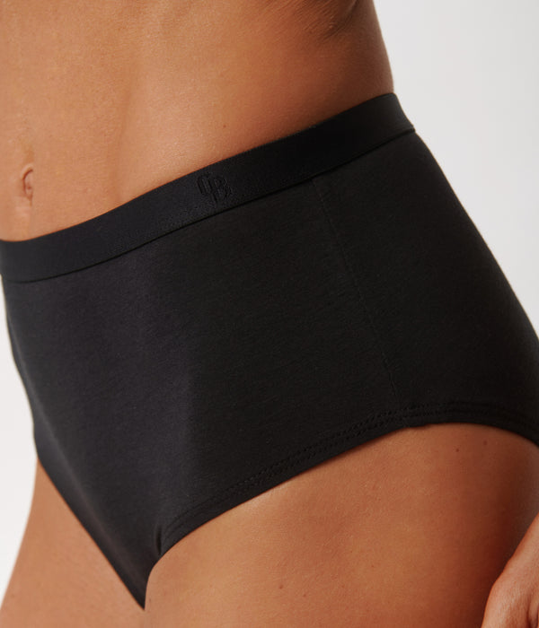 6 pak bambus maxi trusser sort/hvid