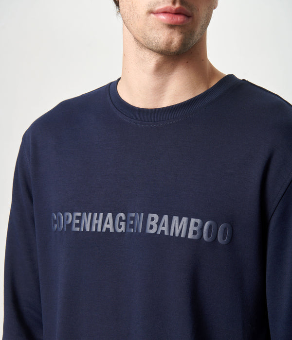 Navy bambus sweatshirt med logo