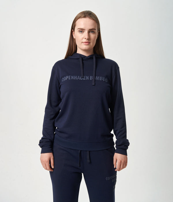 Navy bambus hoodie med logo    Copenhagen Bamboo