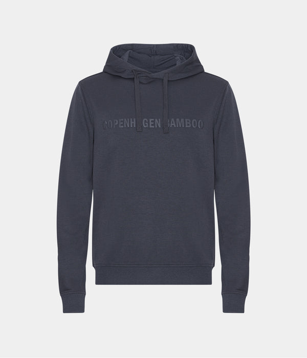 Mørkegrå bambus hoodie med logo