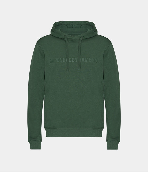 Grøn bambus hoodie med logo