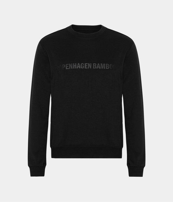 Sort bambus sweatshirt med logo