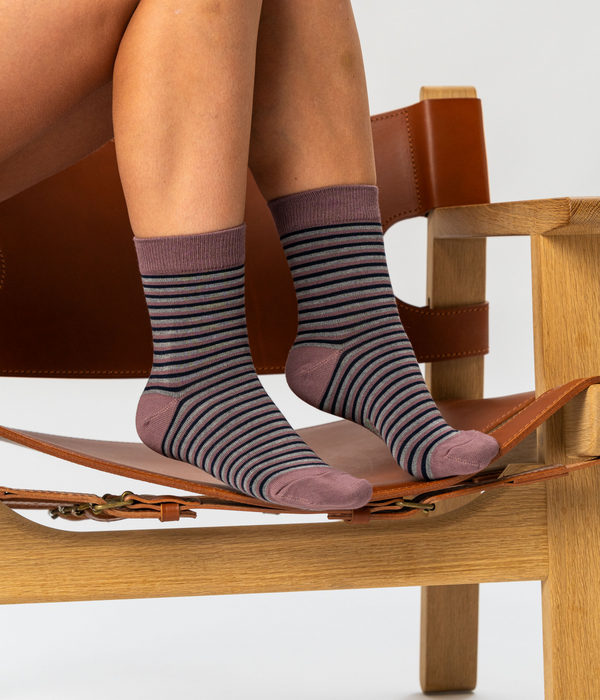 10 par bambus strømper low cut hvid/mauve mix